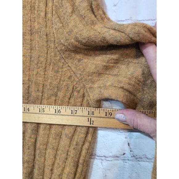 Madewell Evercrest Sweater L Alpaca Merino Wool Blend Mock Neck Soft Mustard - Picture 9 of 9